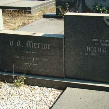 MERWE Izak J., van der 1909-1982 &amp; Hester S. 1917-