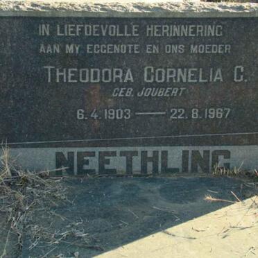 NEETHLING Theodora Cornelia C. nee JOUBERT 1903-1967