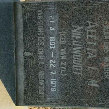 NIEUWOUDT Aletta C.M. 1893-1978