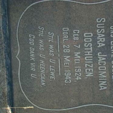 OOSTHUIZEN Susara Jacomina 1924-1943