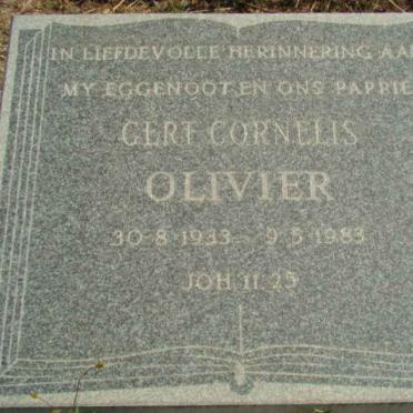 OLIVIER Gert Cornelis 1933-1983