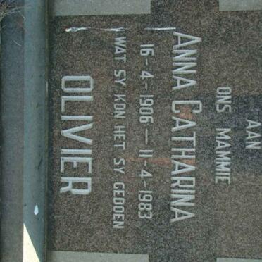 OLIVIER Anna Catharina 1906-1983