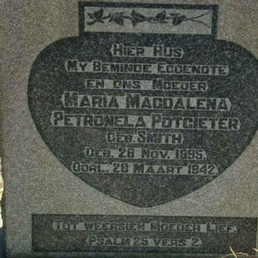 POTGIETER Maria Magdalena Petronela nee SMITH 1893-1942