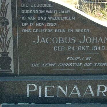 PIENAAR Jacobus Johannes 1940-1957