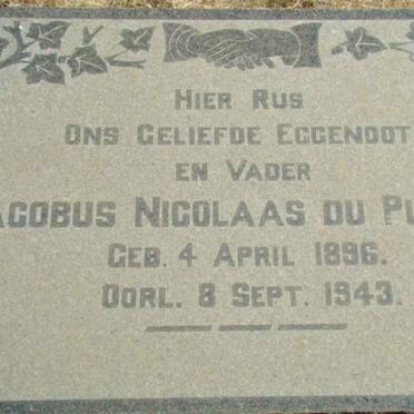 PLESSIS Jacobus Nicolaas, du 1896-1943