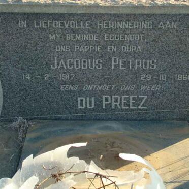 PREEZ Jacobus Petrus, du 1917-1966