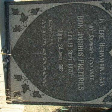 PRETORIUS Dirk Jacobus 1876-1962