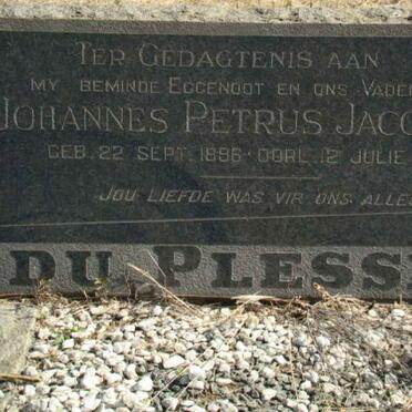 PLESSIS Johannes Petrus, du 1896-1961
