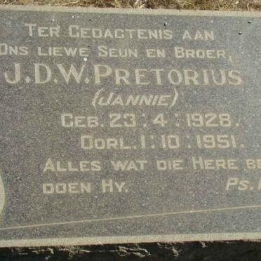 PRETORIUS J.D.W. 1928-1951