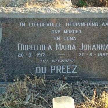 PREEZ Dorothea Maria Johanna, du 1917-1992