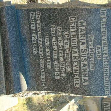 REYNEKE Maria Susanna Gertruida nee CROUS 1865-1934