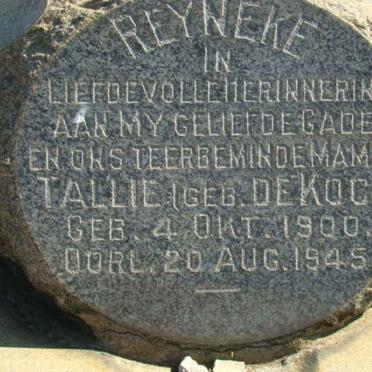 REYNEKE Tallie nee DE KOCK 1900-1945