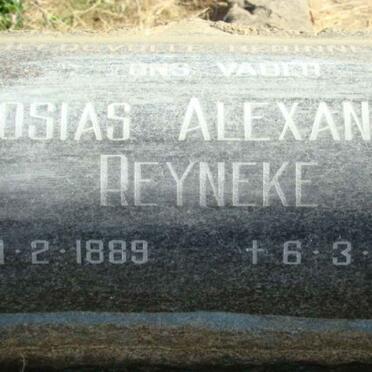 REYNEKE Josias Alexander 1889-1974