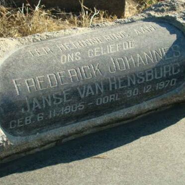RENSBURG Frederick Johannes, Janse van 1905-1970