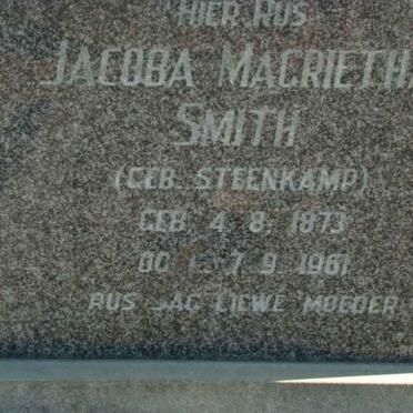 SMITH Jacoba Magrietha nee STEENKAMP 1873-1961