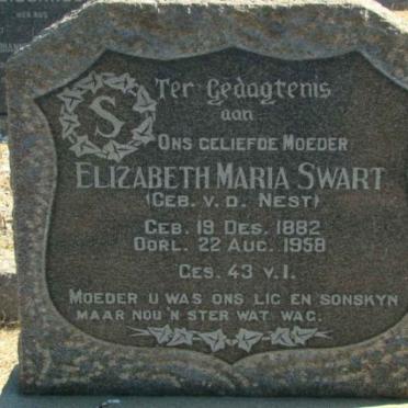 SWART Elizabeth Maria nee VAN DER NEST 1882-1958