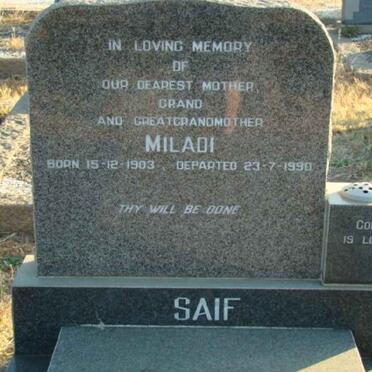 SAIF Miladi 1903-1990