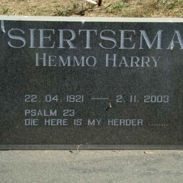 SIERTSEMA Hemmo Harry 1921-2003