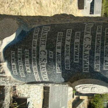 SAAYMAN Daniel C. 1888-1963 &amp; Anna C. SNYMAN 1890-1938