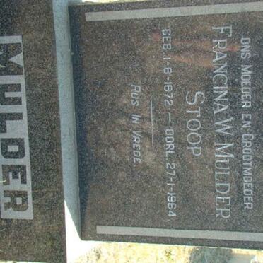 STOOP Francina W. Mulder 1872-1964