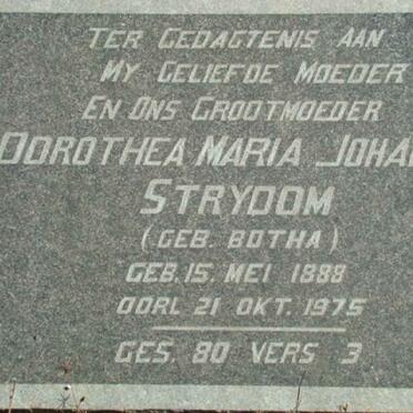 STRYDOM Dorothea Maria Johanna nee BOTHA 1888-1975