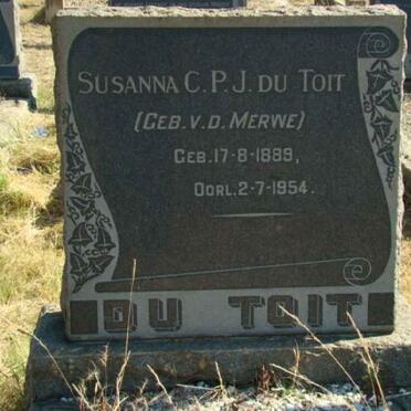 TOIT Susanna C.P.J., du nee VAN DER MERWE 1889-1954