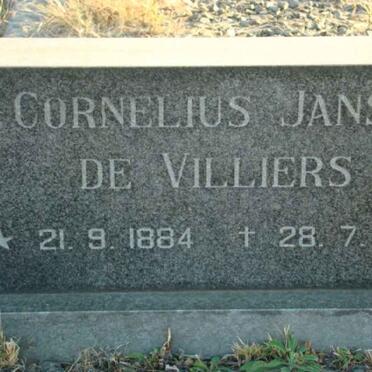 VILLIERS Cornelius Janse, de 1884-1965