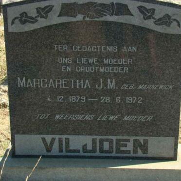VILJOEN Margaretha J.M. nee MARNEWICK 1879-1972