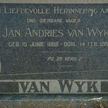 WYK Jan Andries, van 1886-1958