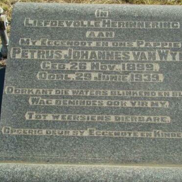 WYK Petrus Johannes, van 1899-1939