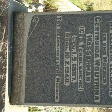 WASSERMAN Gertruida Woutrina nee TERBLANCHE 1887-1948