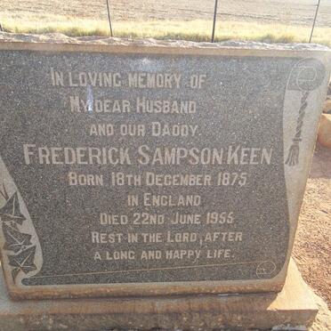 KEEN Frederick Sampson 1875-1955