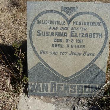 RENSBURG Susanna Elizabeth, van 1911-1925