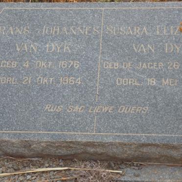 DYK Frans Johannes, van 1876-1964 &amp; Susara Elizabeth DE JAGER 18??-1965