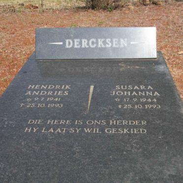 DERCKSEN Hendrik Andries 1941-1993 &amp; Susara Johanna 1944-1993
