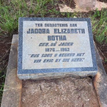 BOTHA Jacoba Elizabeth nee DE JAGER 1876-1962