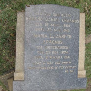 ERASMUS Barend Daniel 1864-1940 &amp; Maria Elizabeth HOLTZHAUSEN 1874-1941