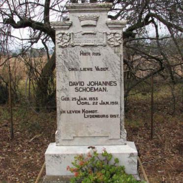 SCHOEMAN David Johannes 1853-1931