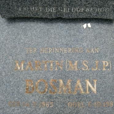 BOSMAN Martin S.J.P. 1965-1986