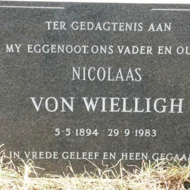 WIELLIGH  Nicolaas, von 1894-1983