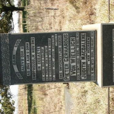 WIELLIGH Pieter Gerhardus, von 1860-1935 &amp; Judith Magdalene VAN HEERDEN 1873-1936