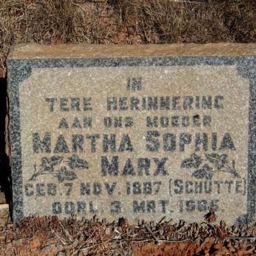 MARX Martha Sophia nee SCHUTTE 1887-1965