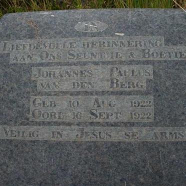 BERG Johannes Paulus, van den 1922-1922