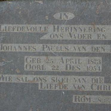 BERG Johannes Paulus, van den 1873-1954