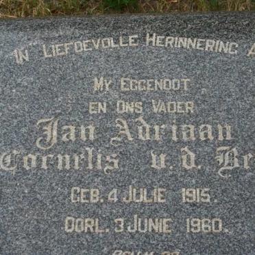 BERG Jan Adriaan Cornelis, v.d. 1915-1960