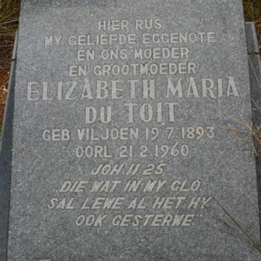 TOIT Elizabeth Maria, du nee VILJOEN 1893-1960