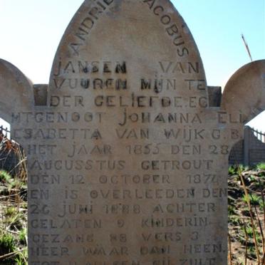 VUUREN Andrieas Jacobus, Jansen van 1855-1888