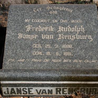 RENSBURG Frederik Rudolph, Janse van 1888-1961