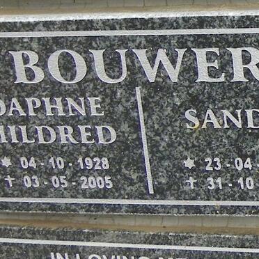 BOUWER Sandy 1926-2012 &amp; Daphne Mildred 1928-2005