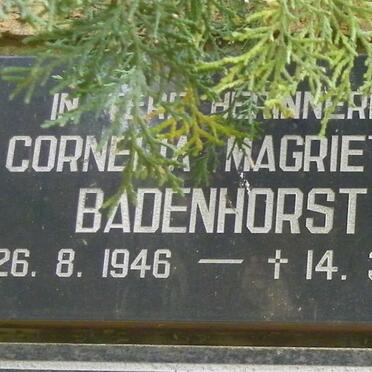 BADENHORST Cornelia Magrietha 1946-2001